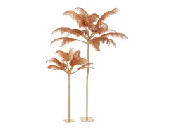 Árbol de plumas en metal amarillo 140x140x190 cm