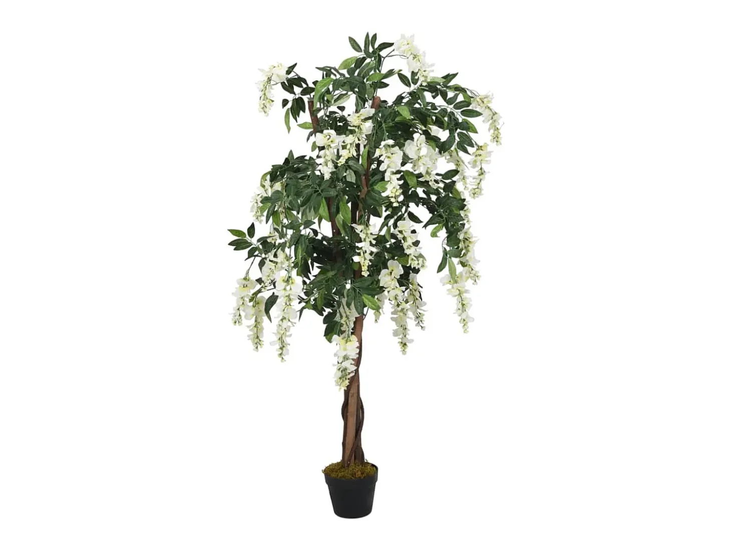 Árbol de wisteria artificial 560 hojas verde y blanco 80 cm ES578516
