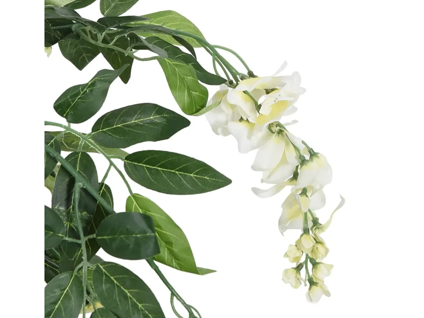 Árbol de wisteria artificial 560 hojas verde y blanco 80 cm ES578516