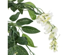Árbol de wisteria artificial 840 hojas verde y blanco 120 cm ES972208
