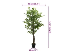 Árbol ficus artificial con 756 hojas verde 150 cm ES454448
