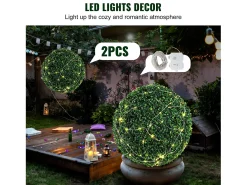Árbol Topiario Artificial SucceBuy Bola de Vegetación Topiaria Artificial de 50 cm, Plantas Artificiales para Decoración de Interiores y Exteriores