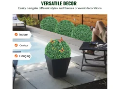 Árbol Topiario Artificial SucceBuy de 40,6 cm, Bola Topiaria Artificial, Plantas Verdes Artificiales para Decoración de Interiores y Exteriores