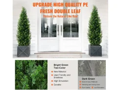 Árboles Artificiales, SucceBuy - Paquete de 2 Topiarios Artificiales de Cedro de 150 CM, Resistentes a Los Rayos UV para Decoración de Interiores y Exteriores