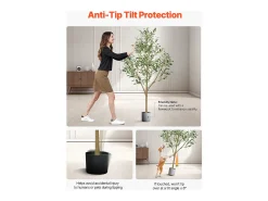 Árboles Artificiales SucceBuy Árbol Artificial de 150 cm, Planta Decorativa de PE con Maceta Negra, Tronco y Follaje Realistas, Ideal para Oficina, Salón
