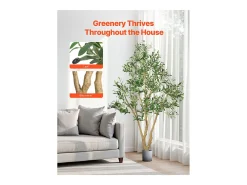 Árboles Artificiales SucceBuy Árbol Artificial de 180 cm, Planta Decorativa de PE con Maceta Negra, Tronco y Follaje Realistas, Ideal para Oficina, Salón