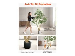 Árboles Artificiales SucceBuy Árbol Artificial de 180 cm, Planta Decorativa de PE con Maceta Negra, Tronco y Follaje Realistas, Ideal para Oficina, Salón