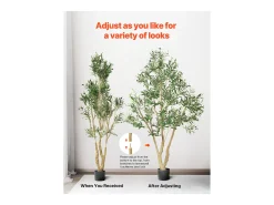 Árboles Artificiales SucceBuy Árbol Artificial de 180 cm, Planta Decorativa de PE con Maceta Negra, Tronco y Follaje Realistas, Ideal para Oficina, Salón