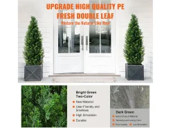 Árboles Artificiales, SucceBuy - Paquete de 2 Topiarios Artificiales de Cedro de 120 CM, Resistentes a Los Rayos UV para Decoración de Interiores y Exteriores
