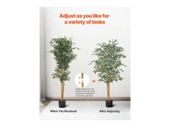 Árboles Artificiales SucceBuy Árbol Artificial de 150 cm, Planta Decorativa de PE con Maceta Negra, Tronco y Follaje Realistas, Ficus Artificial para Oficina