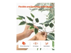 Árboles Artificiales SucceBuy Árbol Artificial de 150 cm, Planta Decorativa de PE con Maceta Negra, Tronco y Follaje Realistas, Ficus Artificial para Oficina