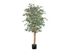 Árboles Artificiales SucceBuy Árbol Artificial de 150 cm, Planta Decorativa de PE con Maceta Negra, Tronco y Follaje Realistas, Ficus Artificial para Oficina