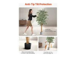 Árboles Artificiales SucceBuy Árbol Artificial de 150 cm, Planta Decorativa de PE con Maceta Negra, Tronco y Follaje Realistas, Ficus Artificial para Oficina