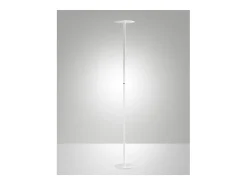 Regina - Lámpara de pie LED redonda de metal blanco orientable, altura 180 cm, Fabas Luce - Luz LED integrada de 35 W, CCT (3000K-6000K)