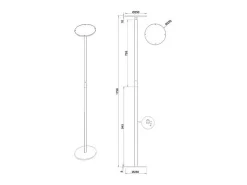 Regina - Lámpara de pie LED redonda de metal blanco orientable, altura 180 cm, Fabas Luce - Luz LED integrada de 35 W, CCT (3000K-6000K)
