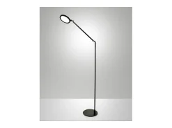 Regina - Lámpara de pie LED orientable de metal negro H.135 cm Fabas Luce - Luz LED integrada de 9 W CCT (3000K 4000K 5000K 6000K)
