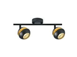 Regleta Beethoven Dos Focos Negro-oro Para Baño,