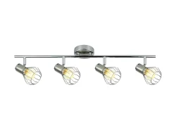 Regleta Para Baño Con Tulipa Metalica Mateo 4 Focos Cromo-niquel