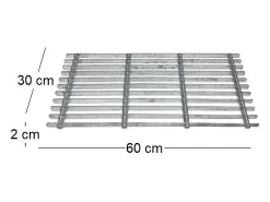 Rejilla de pie de acero galvanizado 60 x 30 cm