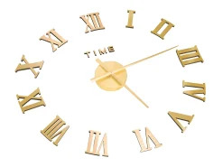 Reloj 3D de pared con diseño moderno dorado 100 cm XXL ES308166