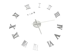 Reloj 3D de pared con diseño moderno plateado 100 cm XXL ES763204