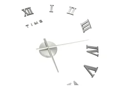 Reloj 3D de pared con diseño moderno plateado 100 cm XXL ES763204