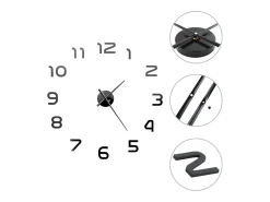 Reloj 3D de pared con diseño moderno 100 cm XXL negro ES398675