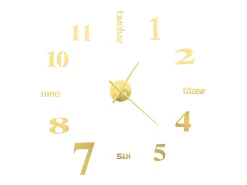 Reloj 3D de pared con diseño moderno 100 cm XXL dorado ES897079