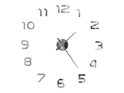 Reloj 3D de pared con diseño moderno 100 cm XXL plateado ES798058