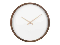 Reloj de pared Ancho Grande - Madera oscura - Ø50cm