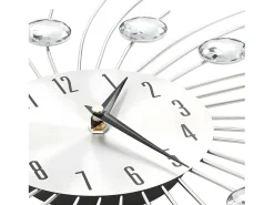Reloj de pared con movimiento de cuarzo 50 cm plateado ES855022
