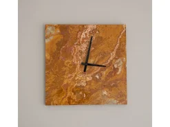 Reloj de pared cuadrado de mármol ónix verde