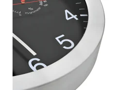 Reloj de pared de cuarzo higrómetro y termómetro 30 cm negro ES935509