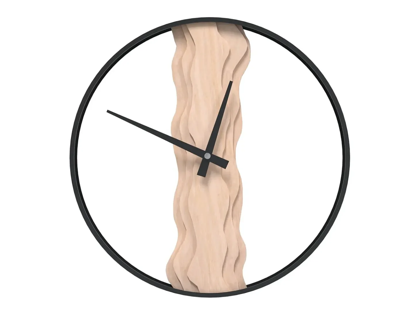 Reloj de pared de hierro y madera de roble marrón Ø35 cm ES345202