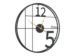 Reloj de pared de hierro negro Ø50 cm ES824264