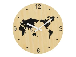 Reloj de pared de madera de ingeniería amarillo y negro Ø30 cm ES521293