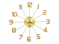 Reloj de pared de metal dorado 50 cm ES759351