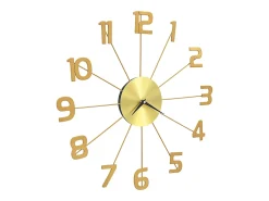 Reloj de pared de metal dorado 50 cm ES759351