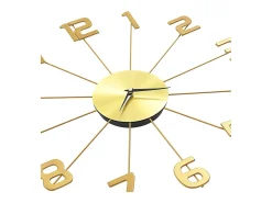 Reloj de pared de metal dorado 50 cm ES759351