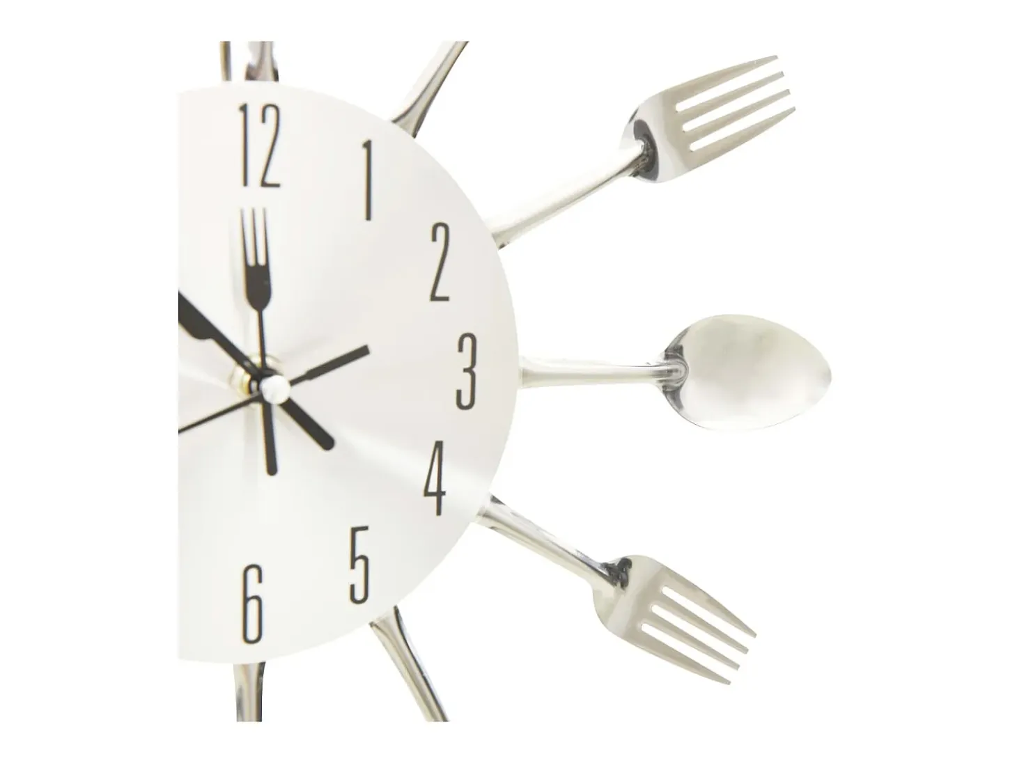 Reloj de pared diseño cuchara y tenedor plateado 31 cm aluminio ES906791