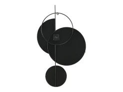 Reloj de pared diseño en metal - D. 45 x Alt. 77 x A. 4.5 cm - Negro y dorado - FERNIA