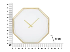 Reloj de pared octagonal de metal dorado Octagonal