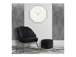 Reloj de pared octagonal de metal dorado Octagonal
