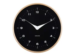 Reloj de pared Osado Dome - Madera negra - Ø30cm