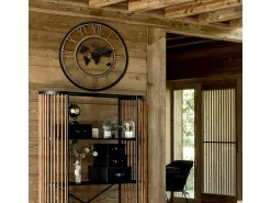 Reloj de Pared para Salón Alessio, Moderno, Negro, 67 cm