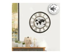 Reloj de Pared para Salón Alessio, Moderno, Negro, 67 cm