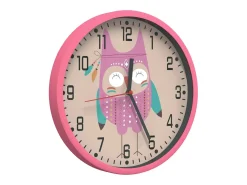 Reloj de pared poliestireno y cristal rosa Ø25,5 cm ES800693