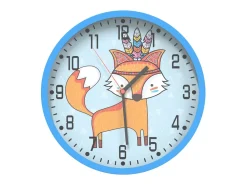 Reloj de pared poliestireno y cristal azul Ø25,5 cm ES335383