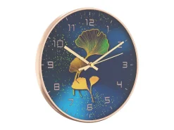 Reloj de pared poliestireno y cristal dorado y azul Ø29,5 cm ES832270