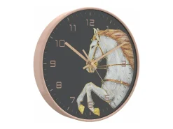 Reloj de pared poliestireno y cristal dorado y blanco Ø29,5 cm ES642293